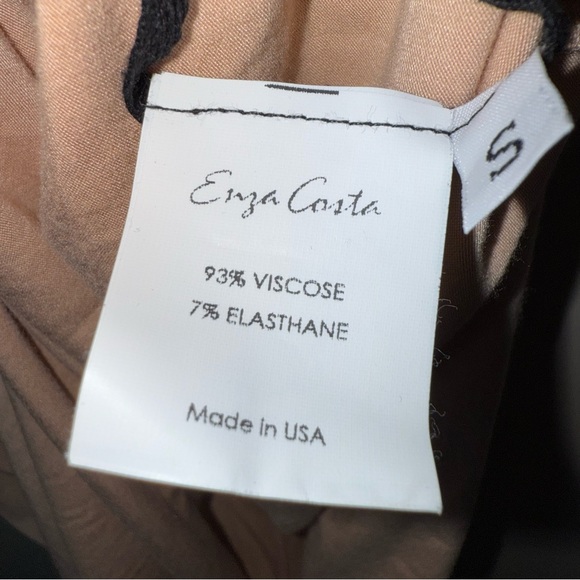 Enzo Costa Exposed Shoulder Maxi Dress In Dark Nude Size Small - Picture 8 of 10